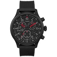 Reloj Timex Field Expedition TW4B207009J Fecha Cronómetro Luz Indiglo Correa de Silicona Negro